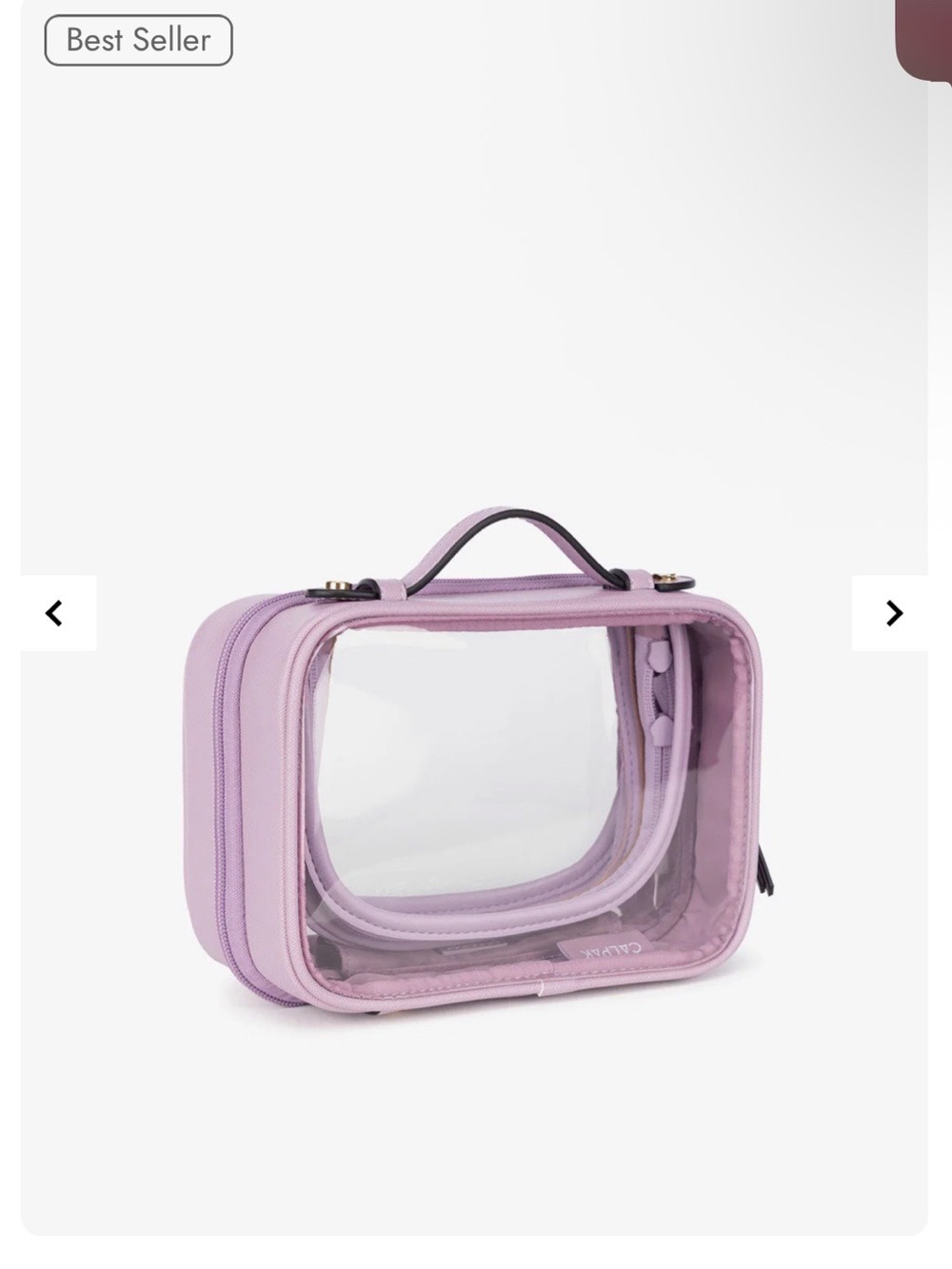 Calpak Clear small Cosmetic Case - Lavender Pink